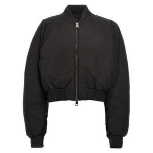 The Andamane Black Cotton Women's Bomber